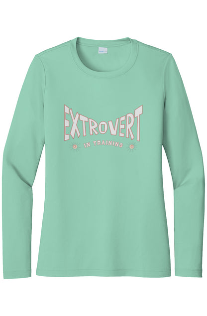 Womens "Extrovert in Training" UV LS Tee