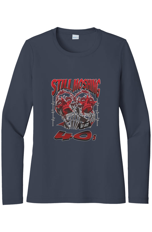 Womens "Still Moshing in my 40s" UV LS Tee