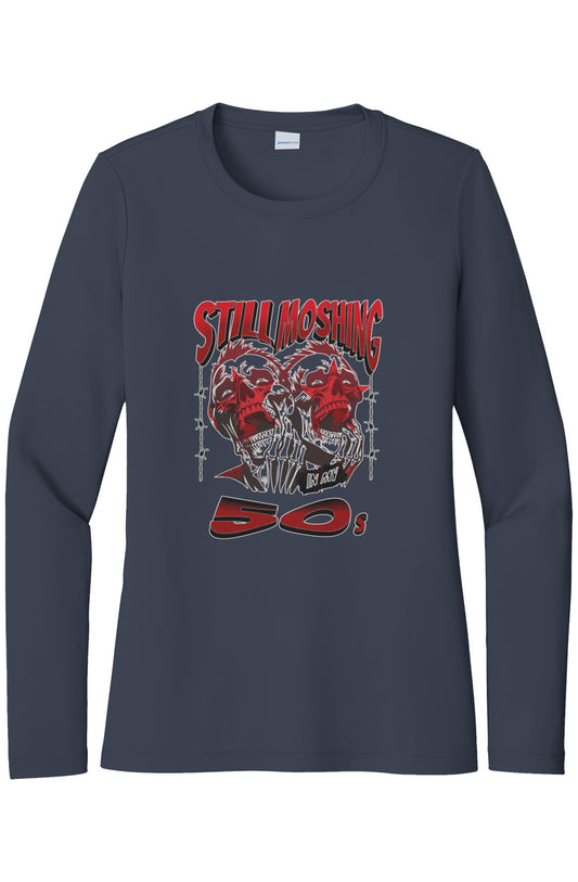 Womens "Still Moshing in my 50s" UV LS Tee